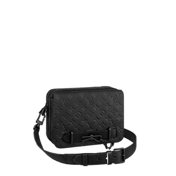 LV STEAMER MESSENGER BLACK TAURILON MONOGRAM 23CM M57307