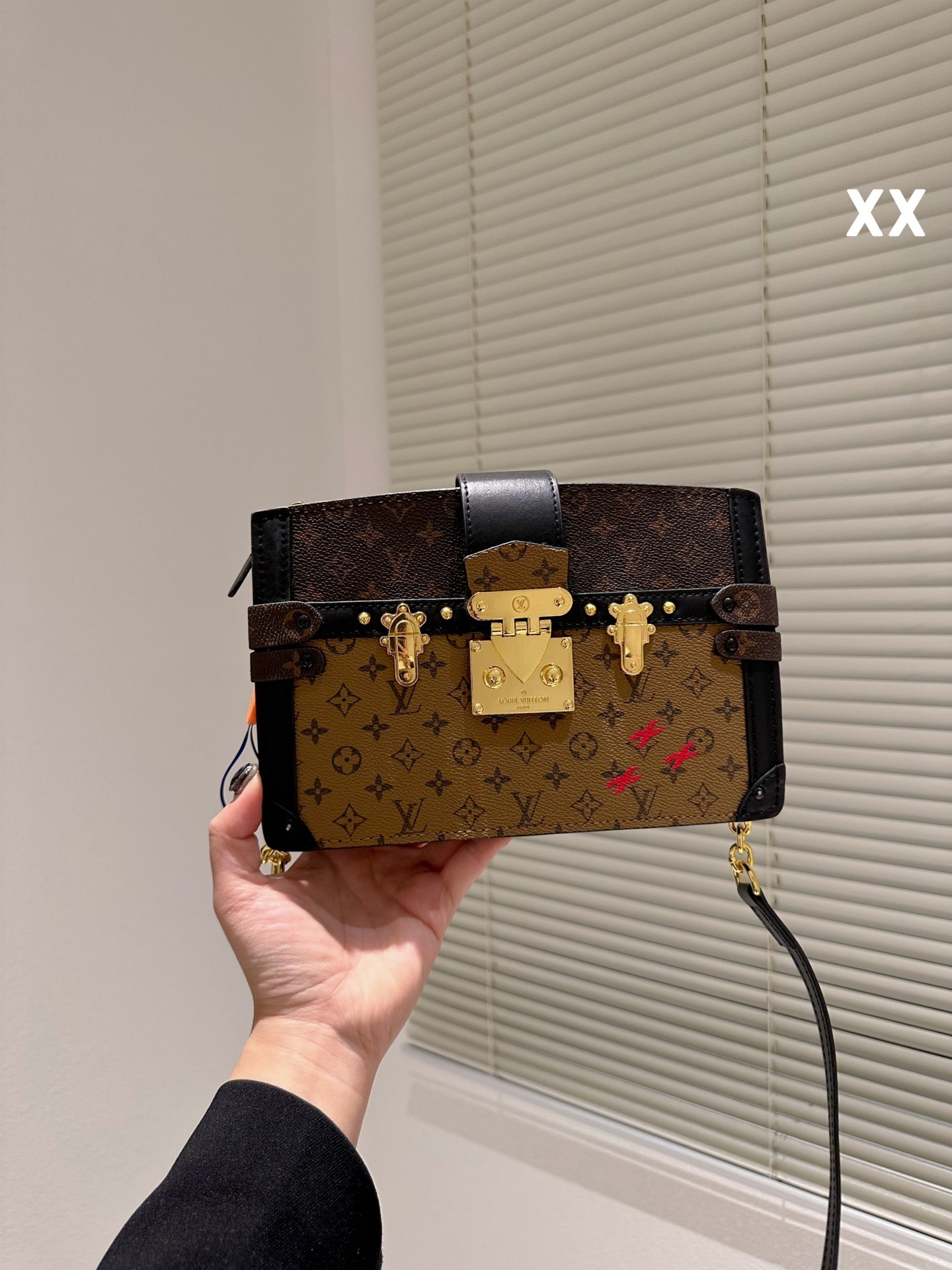 LV TRUNK CLUTCH MONOGRAM CANVAS HANDBAGS BROWN 20CM M43596