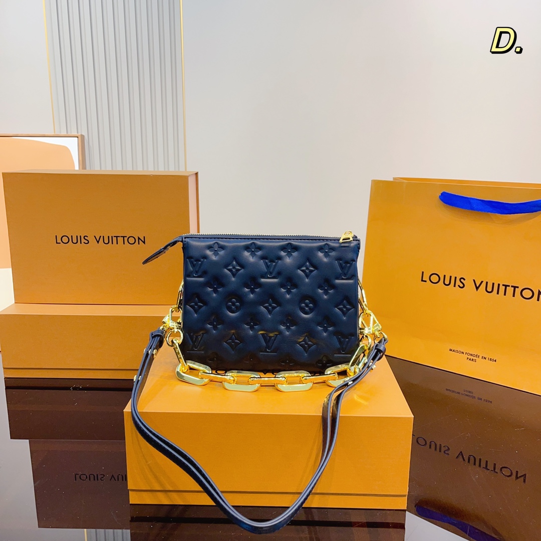 LV MONOGRAM PUFFY LAMBSKIN COUSSIN BB BLACK 21CM M59277