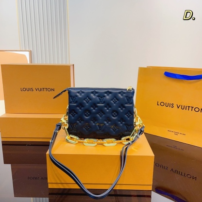 LV MONOGRAM PUFFY LAMBSKIN COUSSIN BB BLACK 21CM M59277