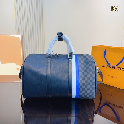 LV KEEPALL BANDOULIÈRE 45CM NAVY BLUE M56660