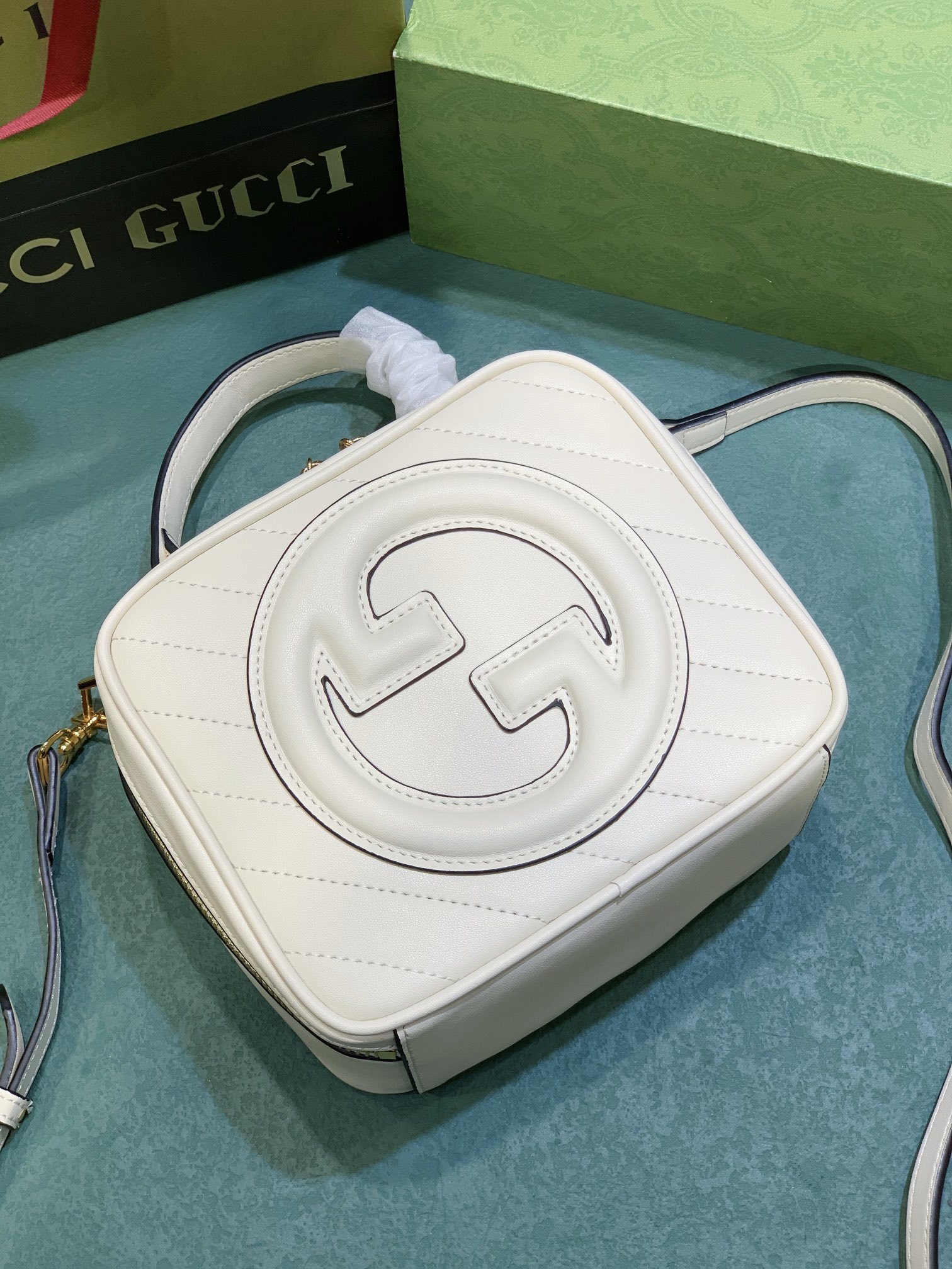 GG BLONDIE TOP HANDLE BAG WHITE 20CM 744434 1IV0G 9022