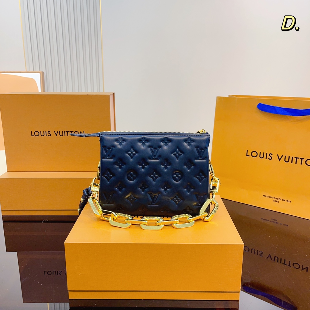 LV MONOGRAM PUFFY LAMBSKIN COUSSIN BB BLACK 21CM M59277