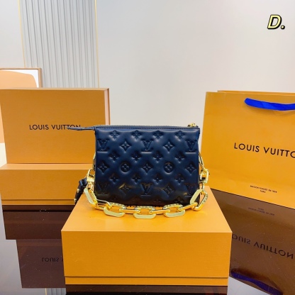 LV MONOGRAM PUFFY LAMBSKIN COUSSIN BB BLACK 21CM M59277