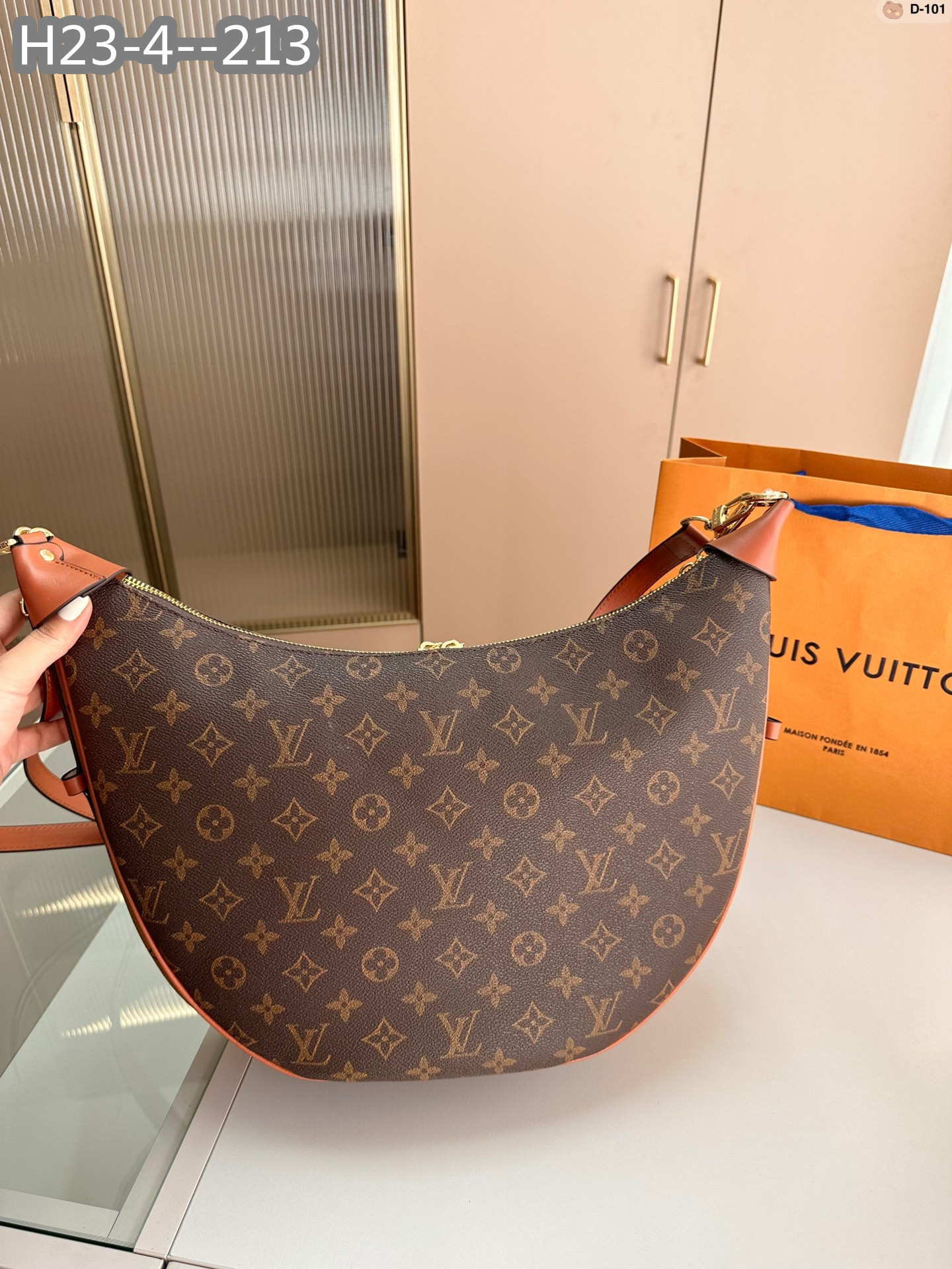 LV LOOP HOBO MONOGRAM CANVAS BROWN 35CM M46311