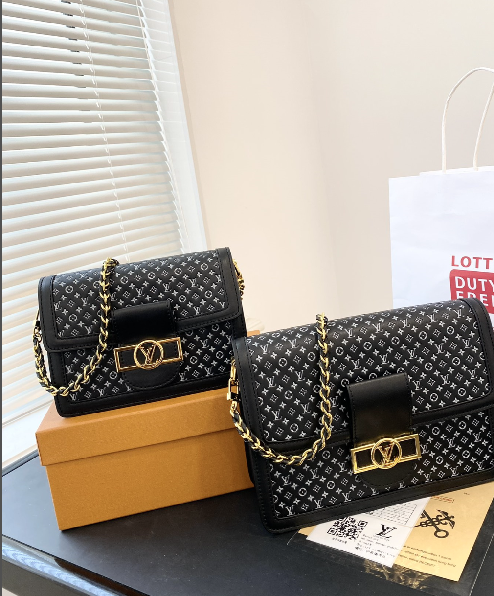 LV DAUPHINE MM 25CM BLACK AND WHITE MONOGRAM M45958