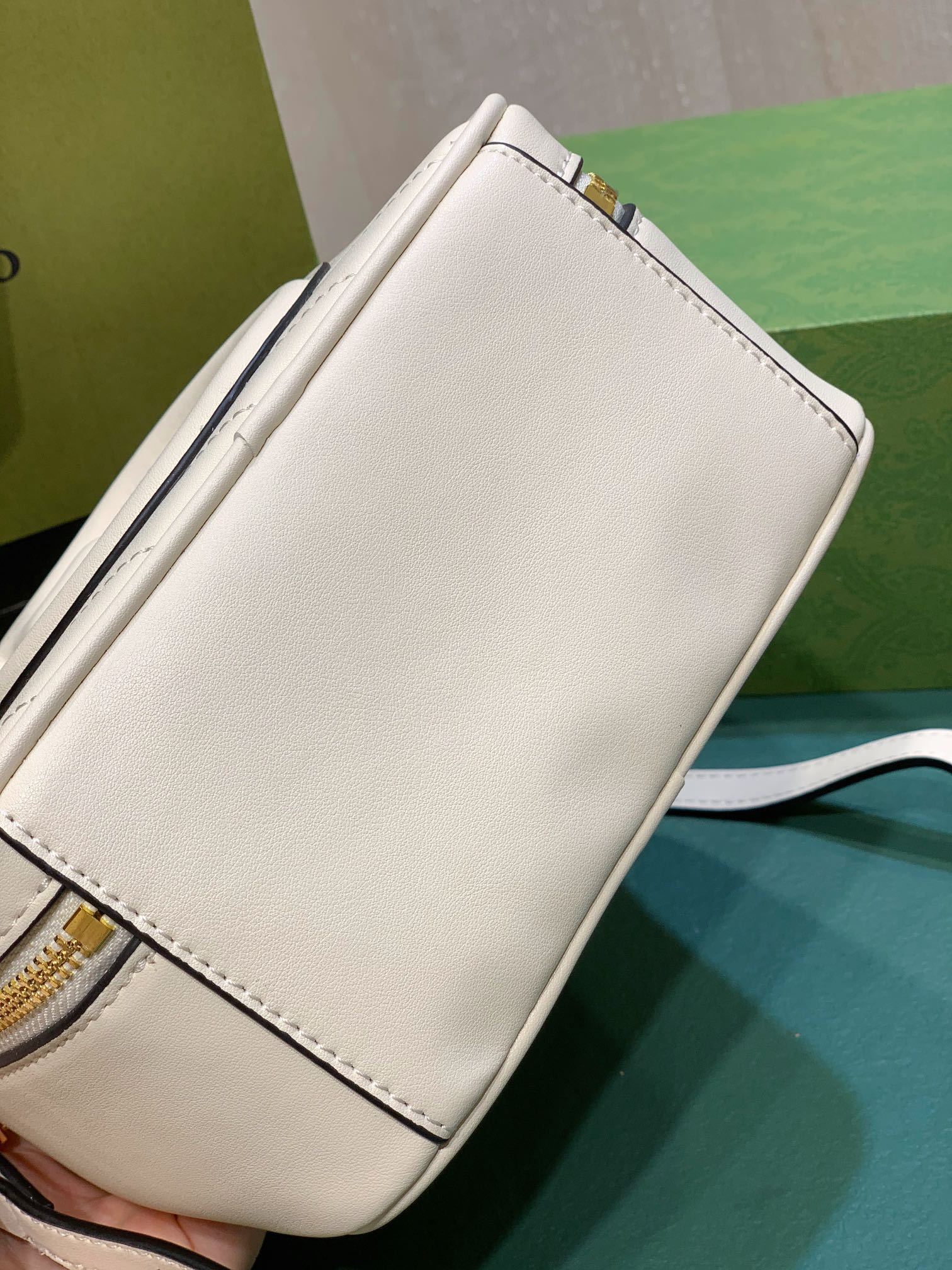 GG BLONDIE TOP HANDLE BAG WHITE 20CM 744434 1IV0G 9022