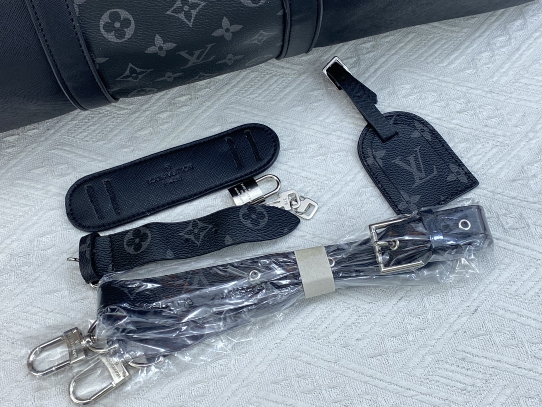 LV KEEPALL BANDOULIÈRE 50CM BLACK M59712