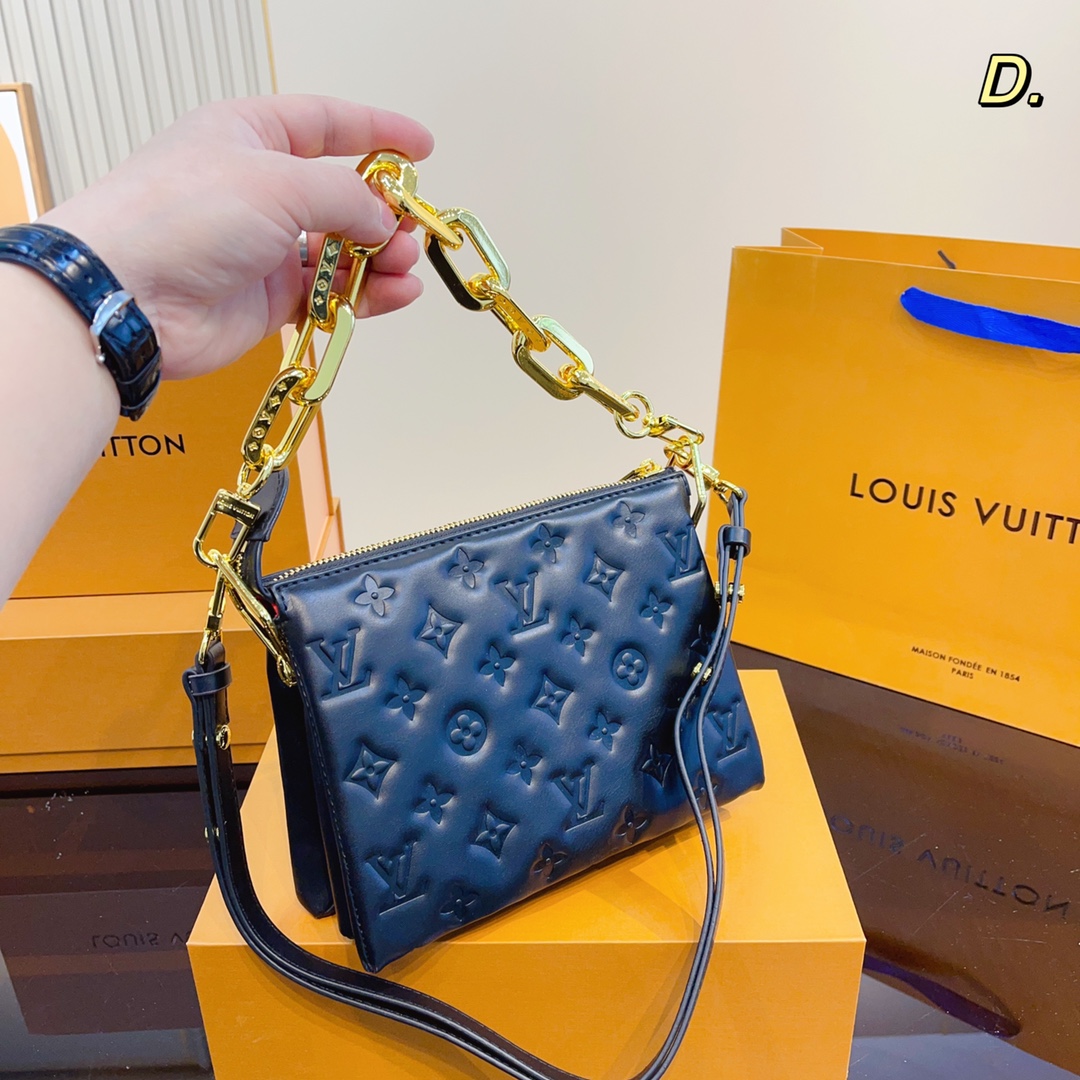 LV MONOGRAM PUFFY LAMBSKIN COUSSIN BB BLACK 21CM M59277