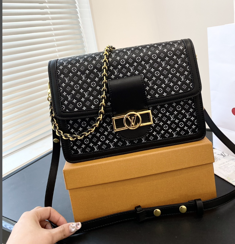 LV DAUPHINE MM 25CM BLACK AND WHITE MONOGRAM M45958