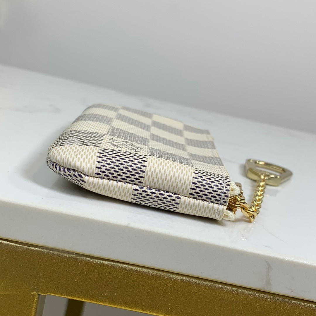 LV DAMIER AZUR COATED CANVA KEY POUCH 12CM N62658