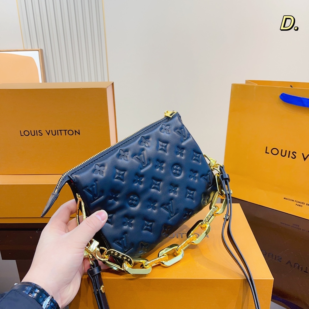 LV MONOGRAM PUFFY LAMBSKIN COUSSIN BB BLACK 21CM M59277