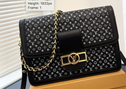 LV DAUPHINE MM 25CM BLACK AND WHITE MONOGRAM M45958