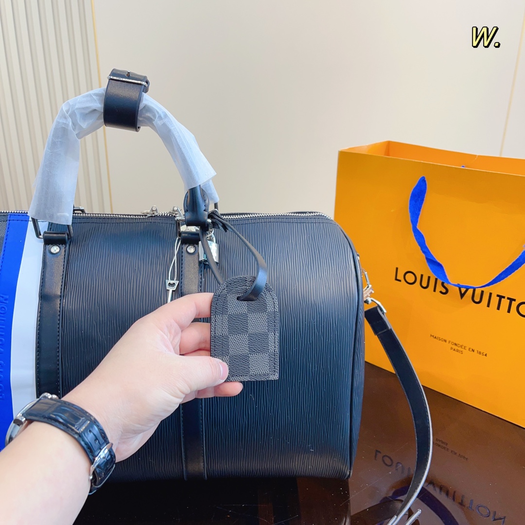 LV KEEPALL BANDOULIÈRE 45CM NAVY BLUE M56660