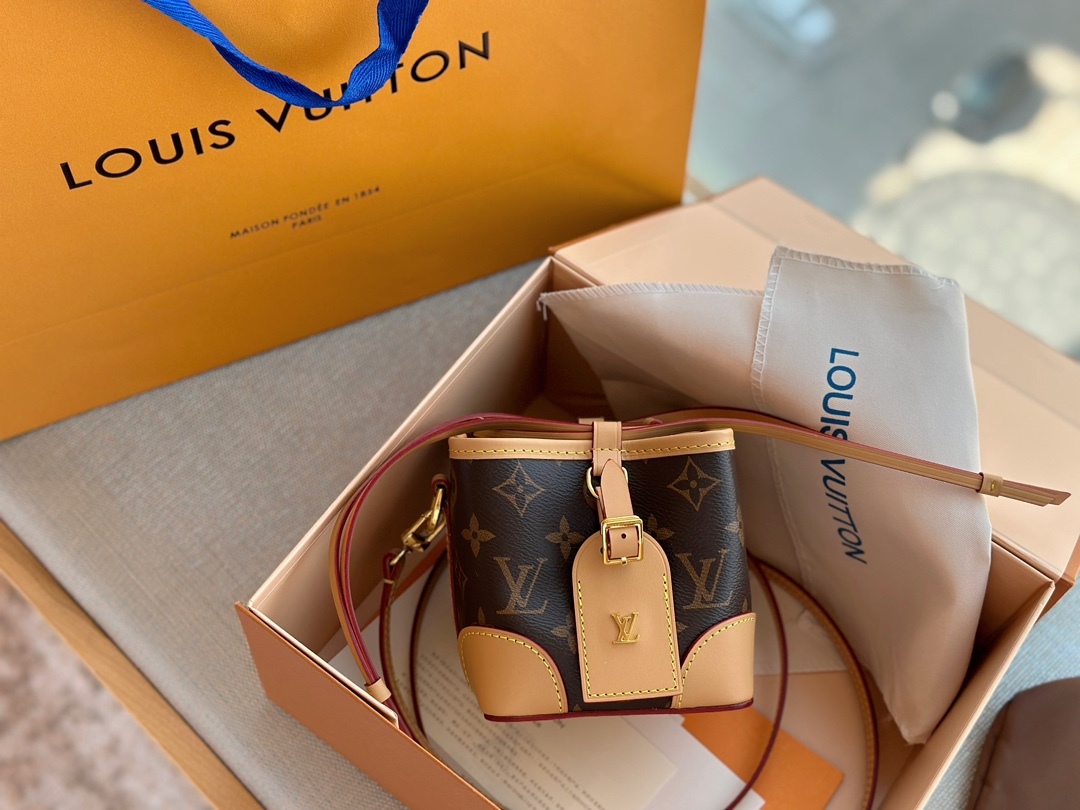 LV NOÉ PURSE BROWN AND BEIGE NOÉ PURSE 12CM M57099