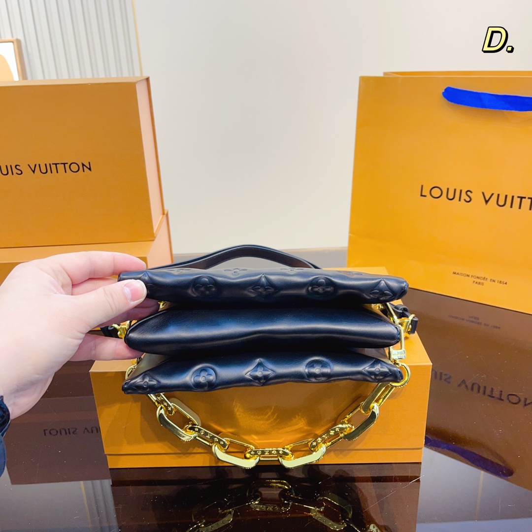 LV MONOGRAM PUFFY LAMBSKIN COUSSIN BB BLACK 21CM M59277