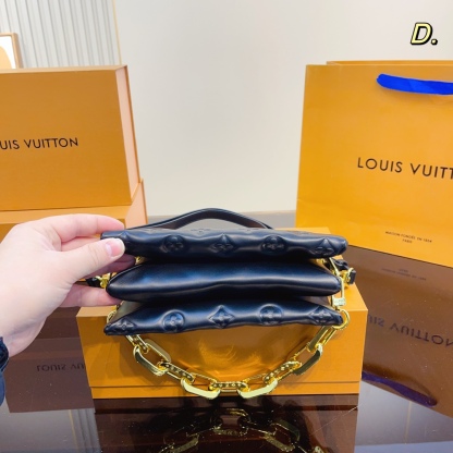 LV MONOGRAM PUFFY LAMBSKIN COUSSIN BB BLACK 21CM M59277