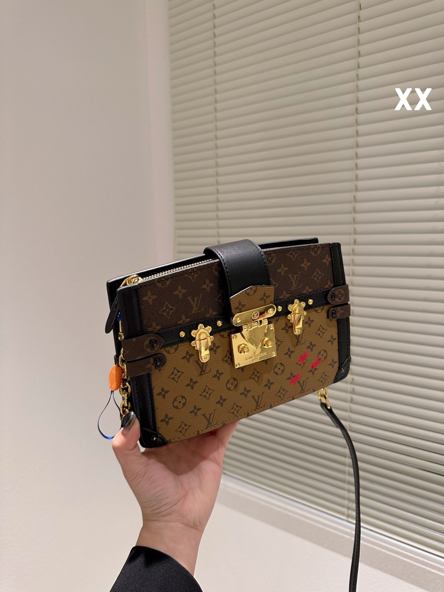 LV TRUNK CLUTCH MONOGRAM CANVAS HANDBAGS BROWN 20CM M43596