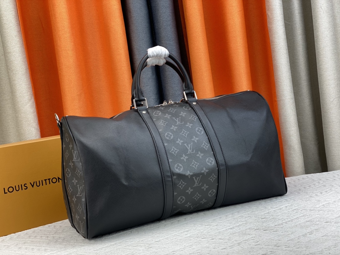 LV KEEPALL BANDOULIÈRE 50CM BLACK M59712