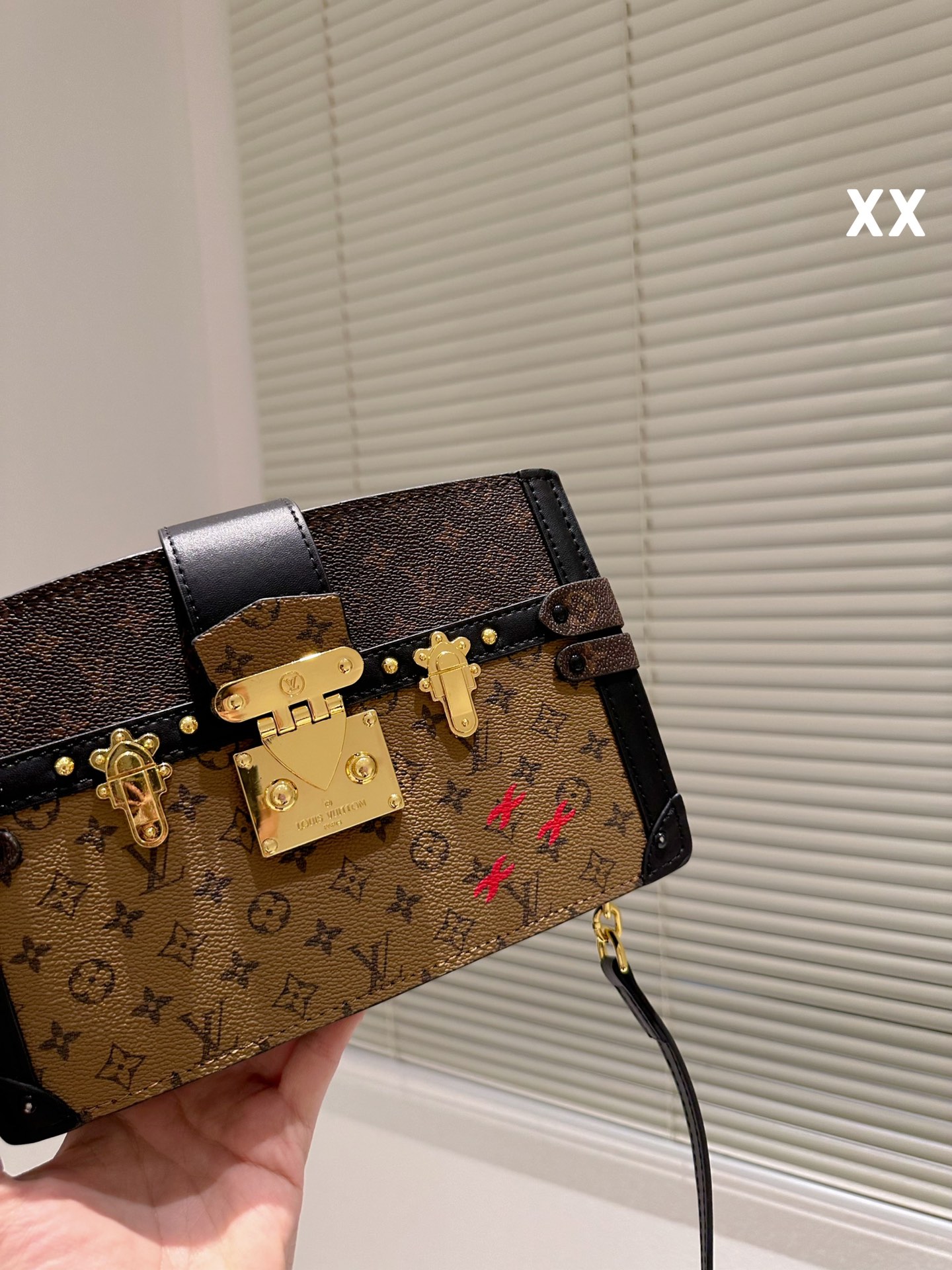 LV TRUNK CLUTCH MONOGRAM CANVAS HANDBAGS BROWN 20CM M43596