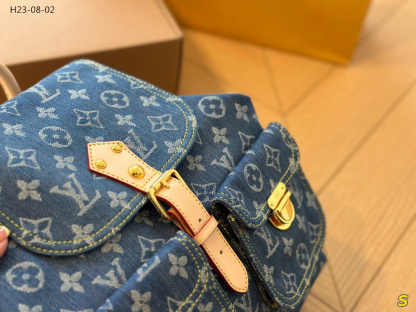 LV MONOGRAM DENIM SACK ADD GM BACKPACK RUCKSACK BLUE 30CM M95056