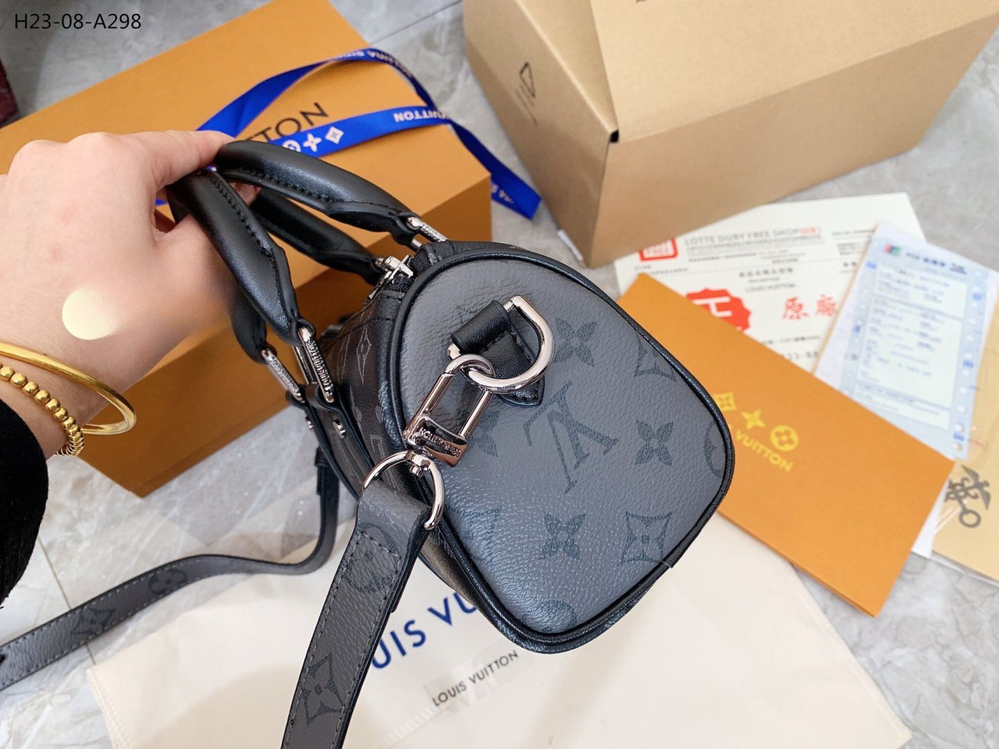 LV KEEPALL XS MONOGRAM ECLIPSE REVERSE BLACK 20CM M45947