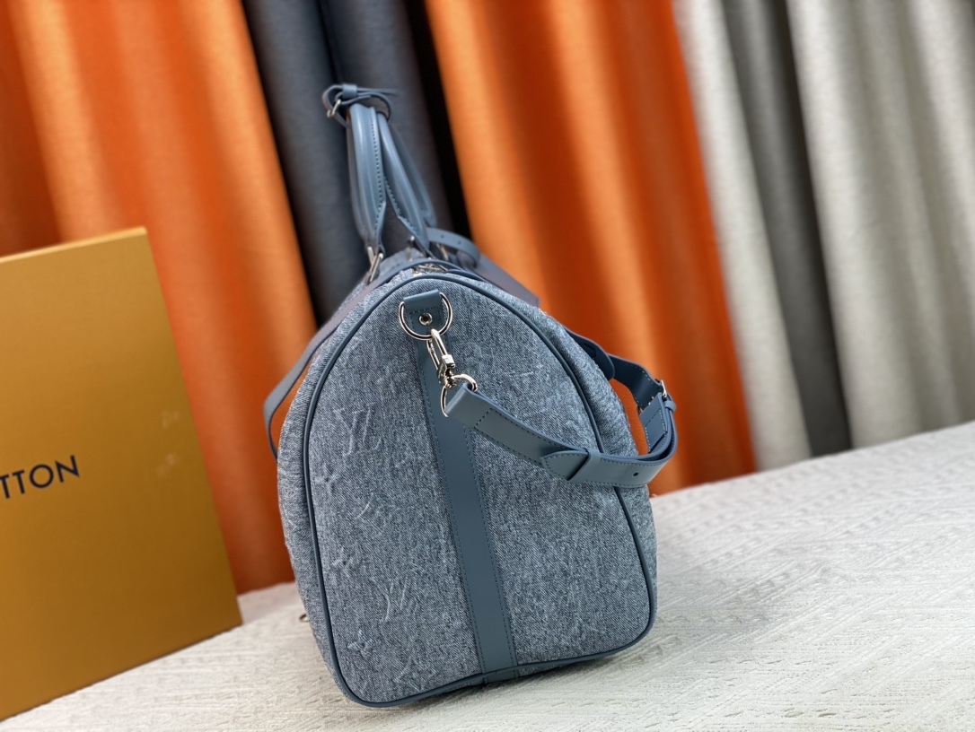 LV KEEPALL BANDOULIÈRE 50 BAG DENIM BLUE 50CM M22532