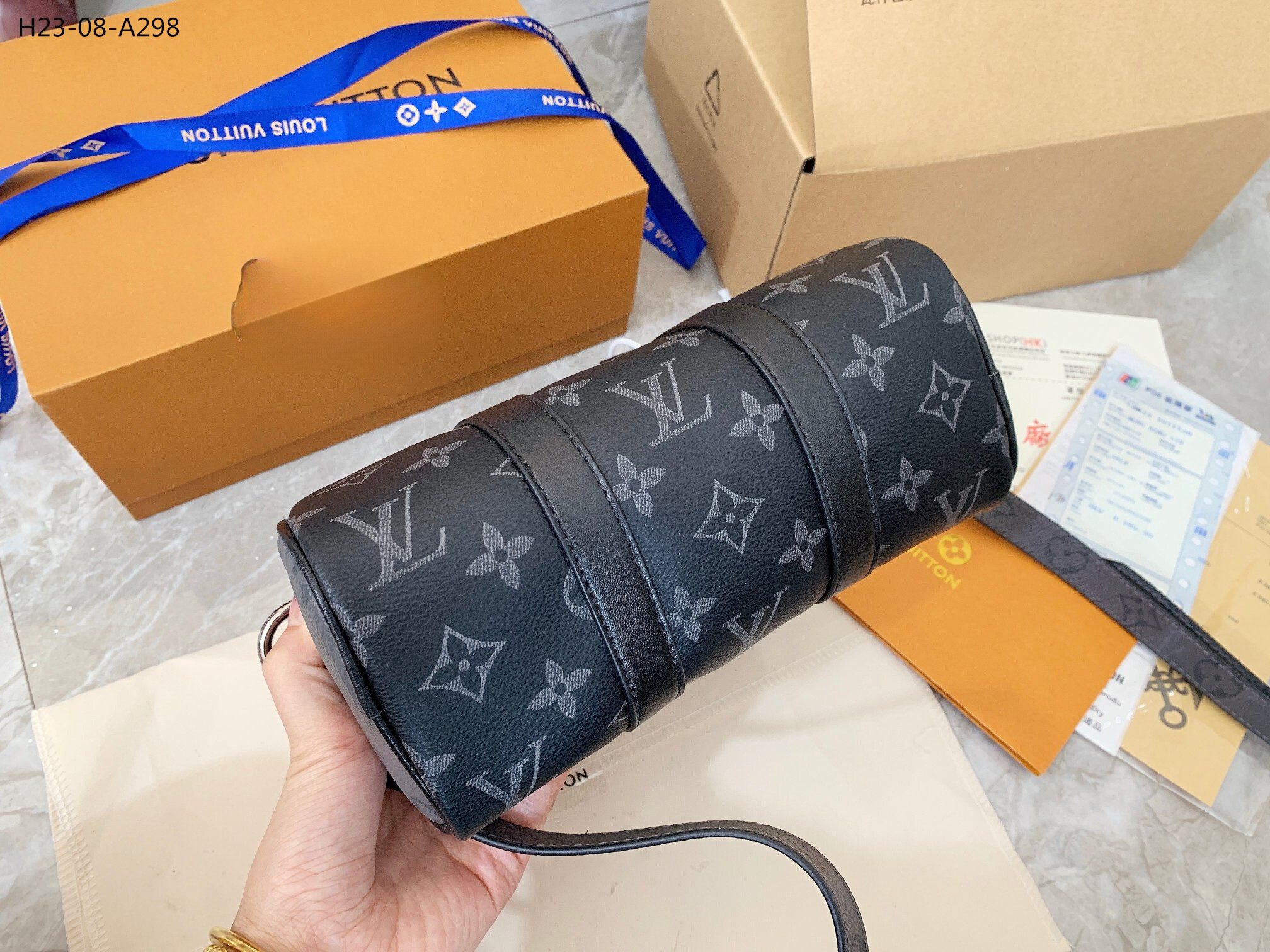 LV KEEPALL XS MONOGRAM ECLIPSE REVERSE BLACK 20CM M45947