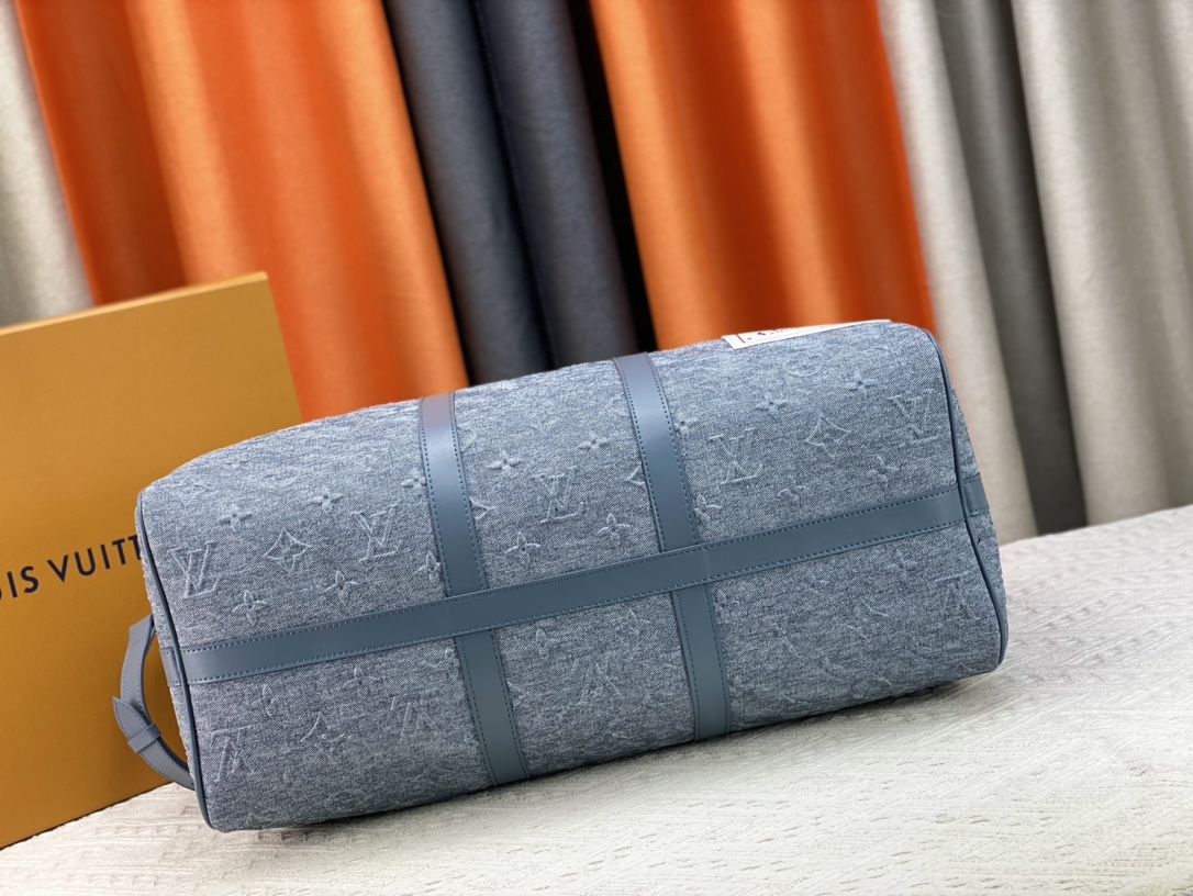 LV KEEPALL BANDOULIÈRE 50 BAG DENIM BLUE 50CM M22532