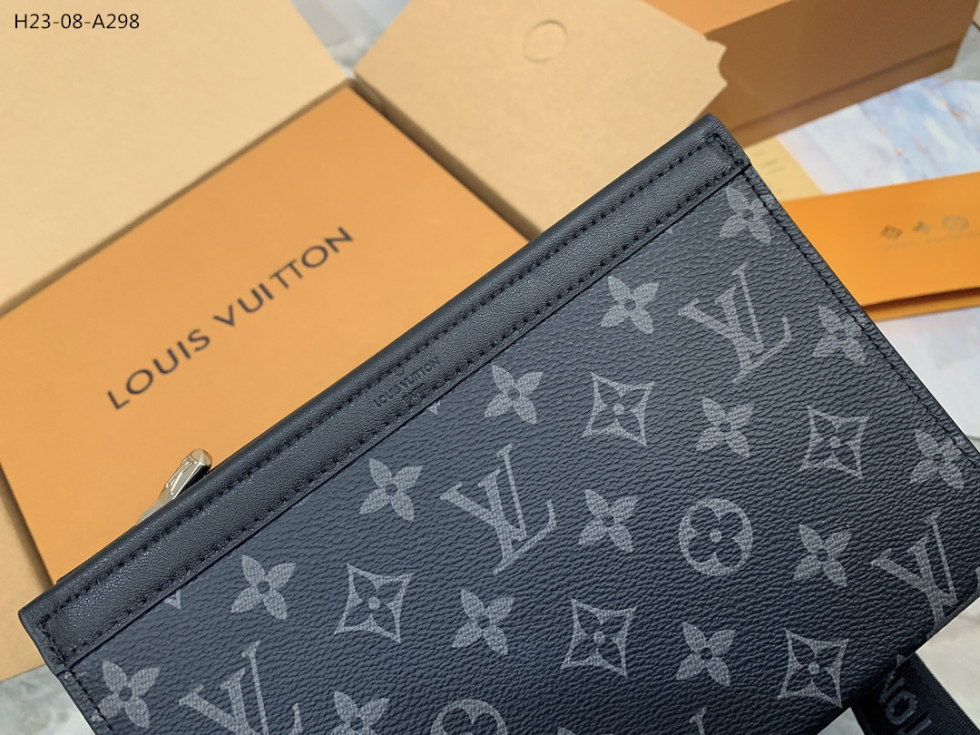 LV GASTON BAG BLACK 22CM M81124