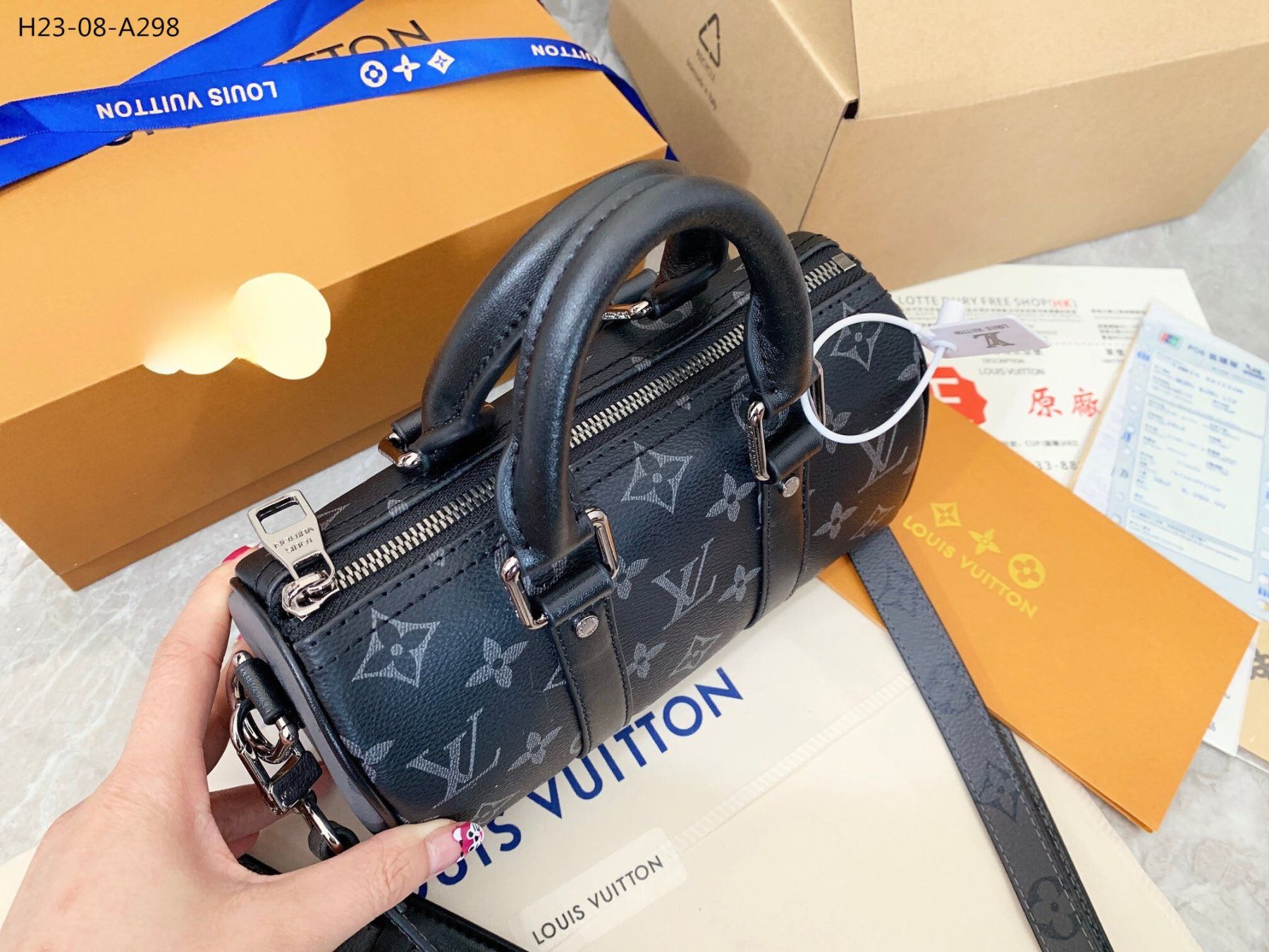 LV KEEPALL XS MONOGRAM ECLIPSE REVERSE BLACK 20CM M45947