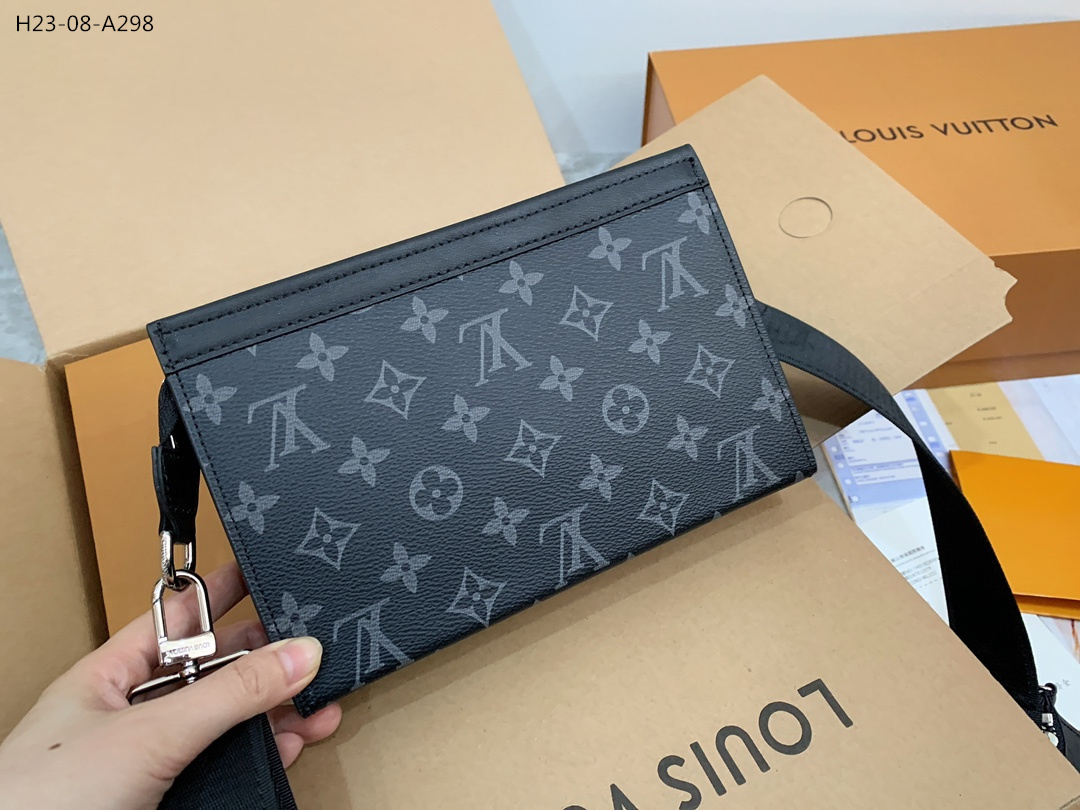 LV GASTON BAG BLACK 22CM M81124