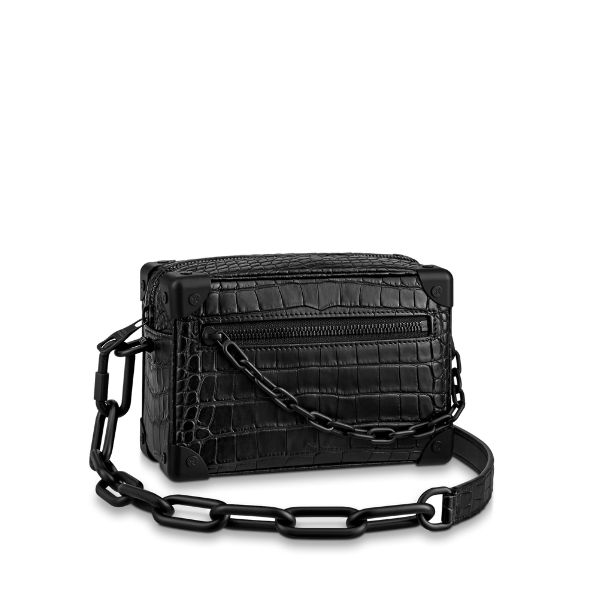 LV MINI SOFT TRUNK BLACK CROCODILE 18CM N98247