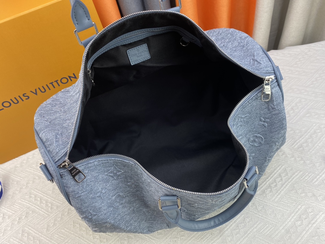 LV KEEPALL BANDOULIÈRE 50 BAG DENIM BLUE 50CM M22532