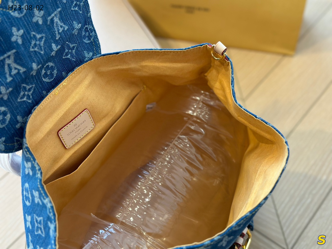 LV MONOGRAM DENIM SACK ADD GM BACKPACK RUCKSACK BLUE 30CM M95056