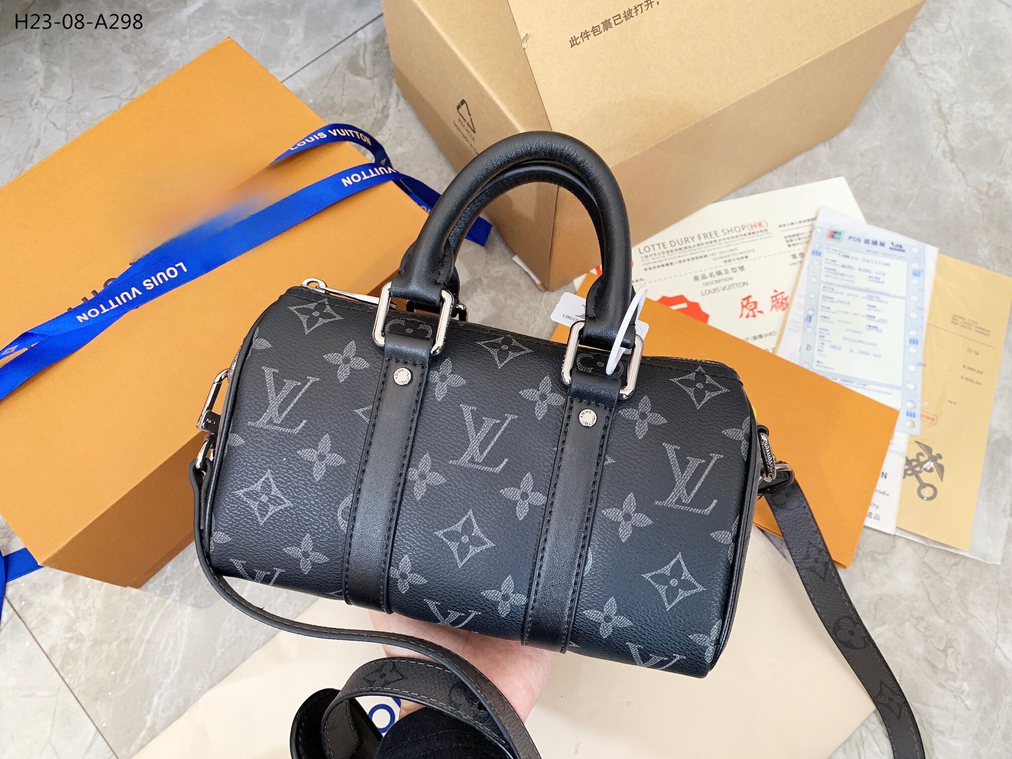 LV KEEPALL XS MONOGRAM ECLIPSE REVERSE BLACK 20CM M45947
