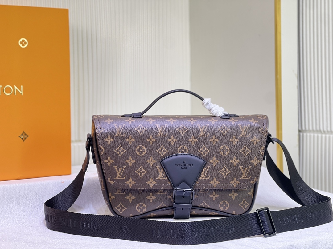 LV MONTSOURIS MONOGRAM MESSANGER BAG BROWN 34CM