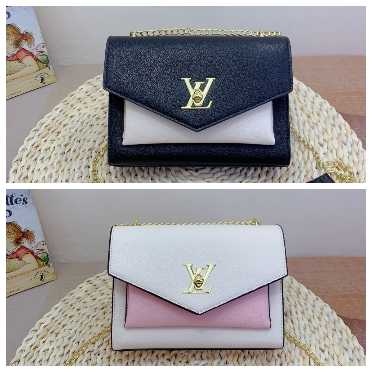 LV MYLOCKME SATCHEL CHAIN BAG ROSE TRIANON 23CM M22190