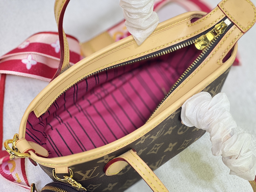 LV NEVERFULL BB PINK PEONY 24CM M46786