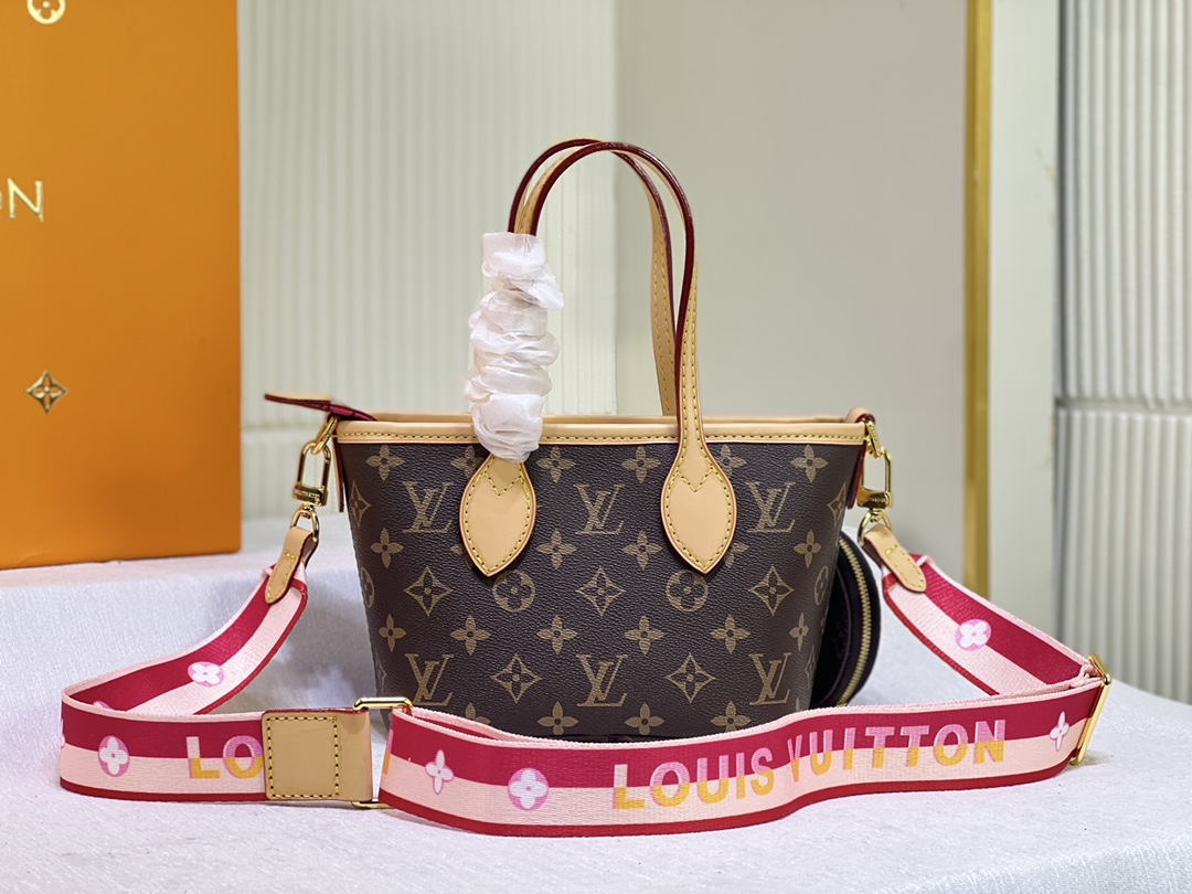 LV NEVERFULL BB PINK PEONY 24CM M46786