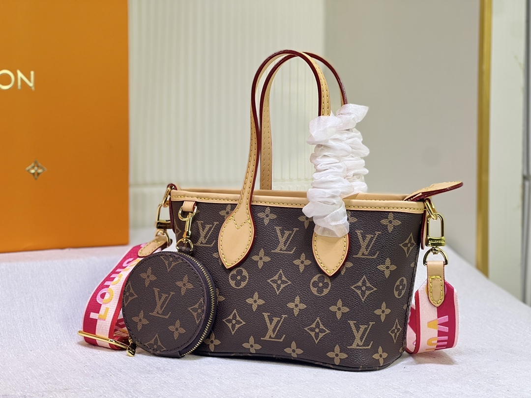 LV NEVERFULL BB PINK PEONY 24CM M46786