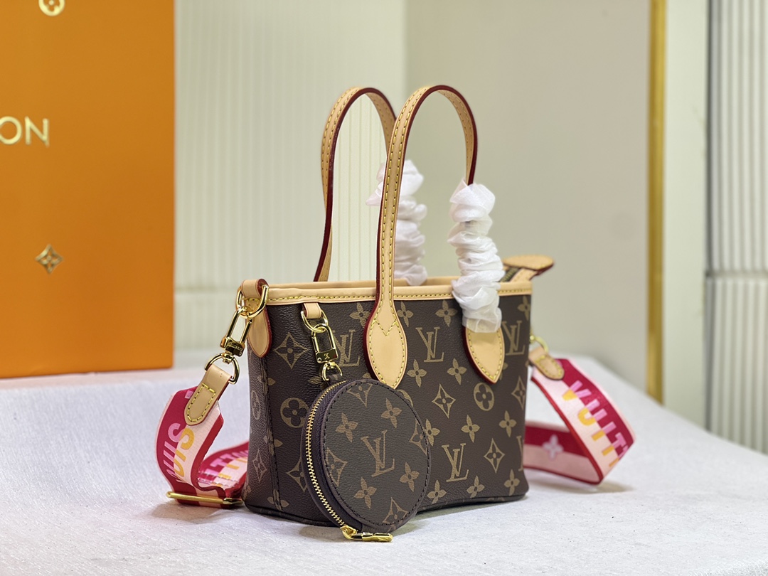 LV NEVERFULL BB PINK PEONY 24CM M46786