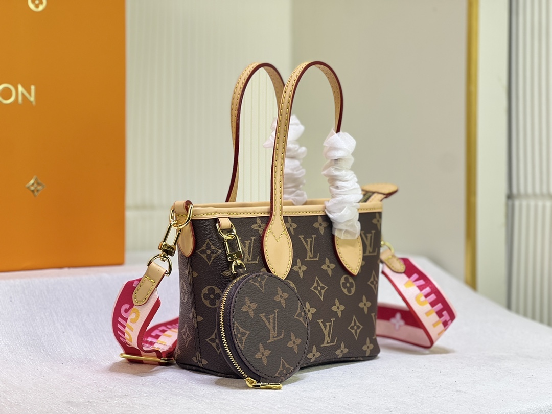 LV NEVERFULL BB PINK PEONY 24CM M46786