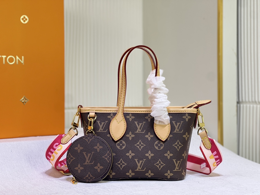 LV NEVERFULL BB PINK PEONY 24CM M46786