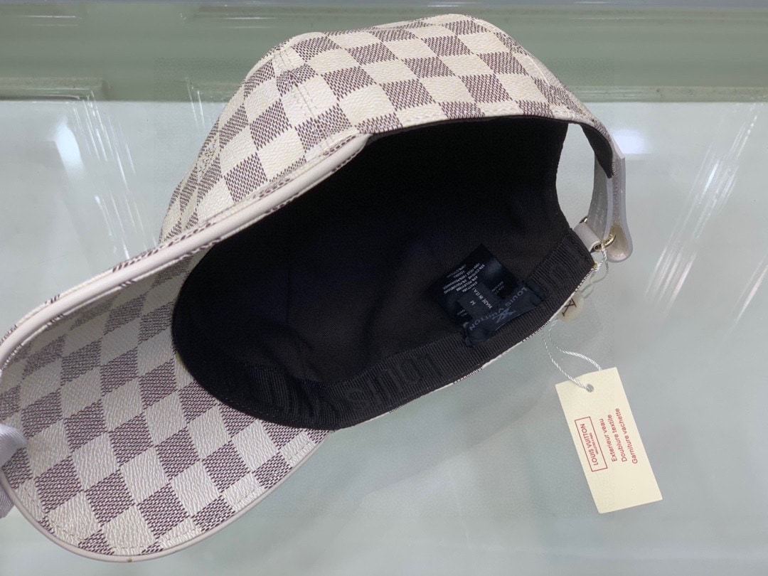 LV DAMIER AZUR COATED CANVAS CAP WHITE