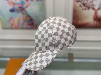 LV DAMIER AZUR COATED CANVAS CAP WHITE