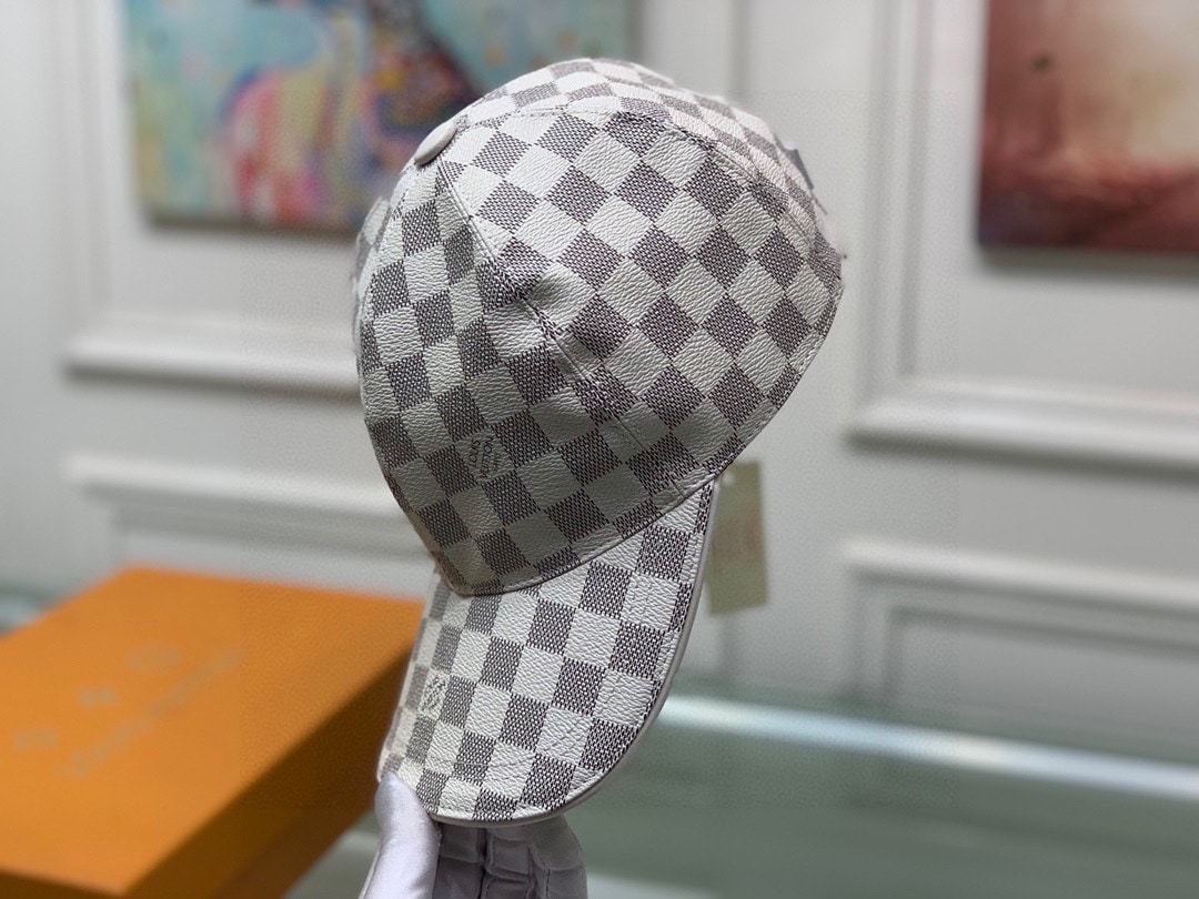 LV DAMIER AZUR COATED CANVAS CAP WHITE