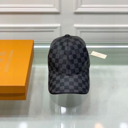 LV DAMIER AZUR COATED CANVAS CAP BLACK