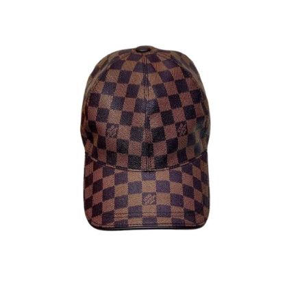 LV DAMIER AZUR COATED CANVAS CAP BROWN