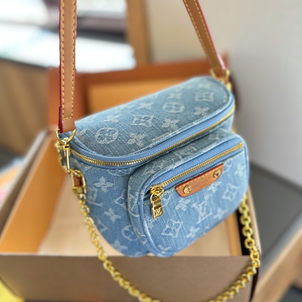 LV MINI BUMBAG MONOGRAM DENIM SKY BLUE 18CM M83353